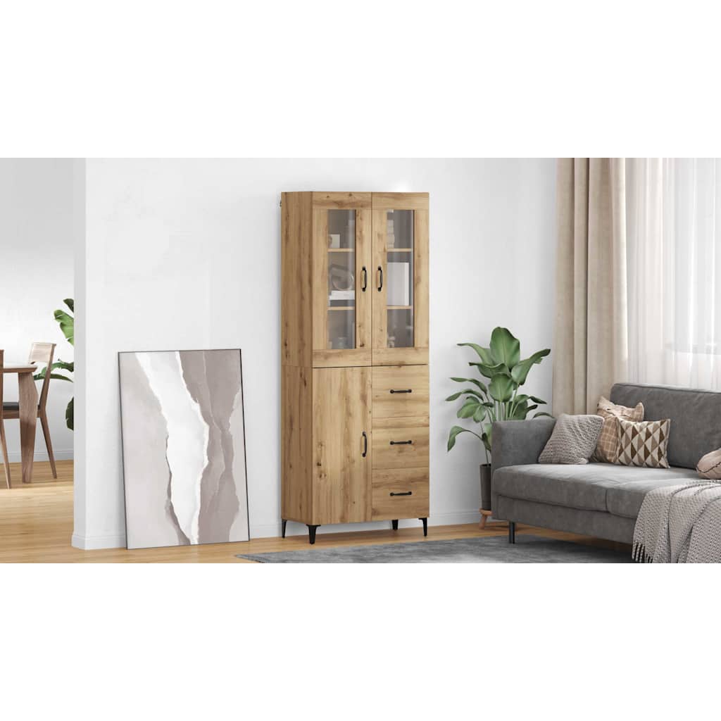 Highboard Artisan Egetræ 69,5 x 34 x 180 cm Konstrueret træ