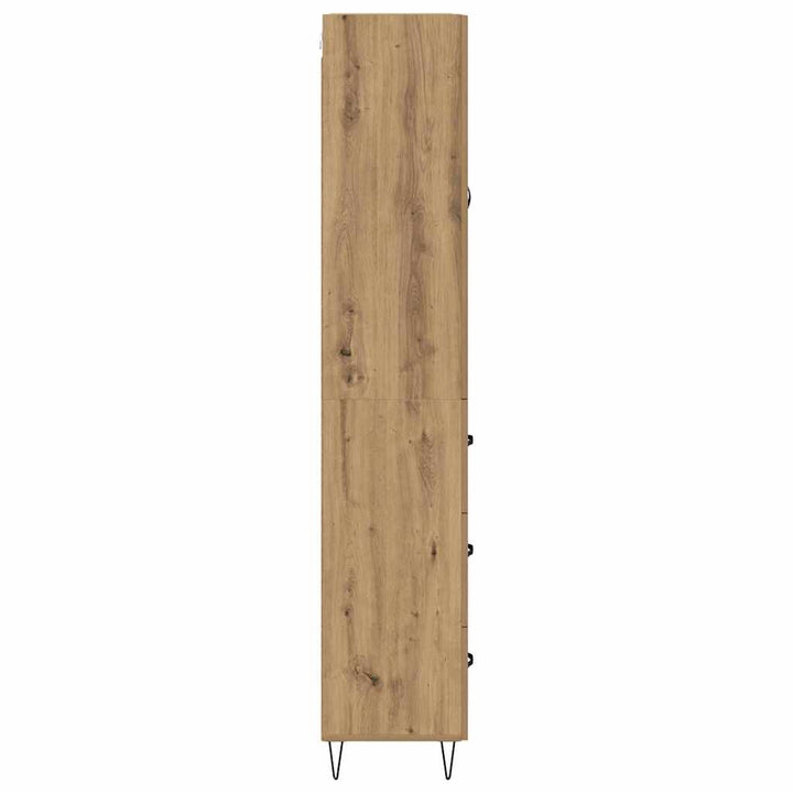 Highboard 2 pcs Artisan Egetræ Konstrueret træ og glas