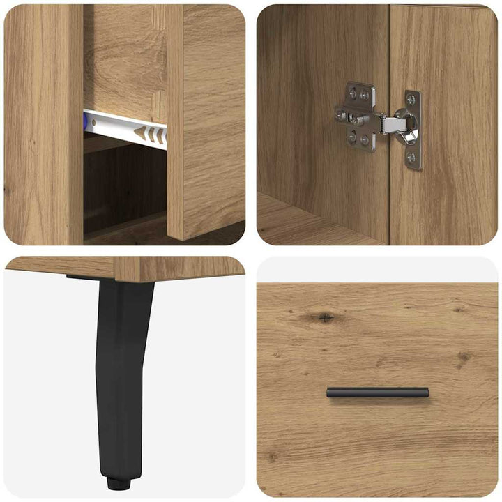 Highboard Artisan Egetræ 34,5 x 34 x 180 cm Konstrueret træ