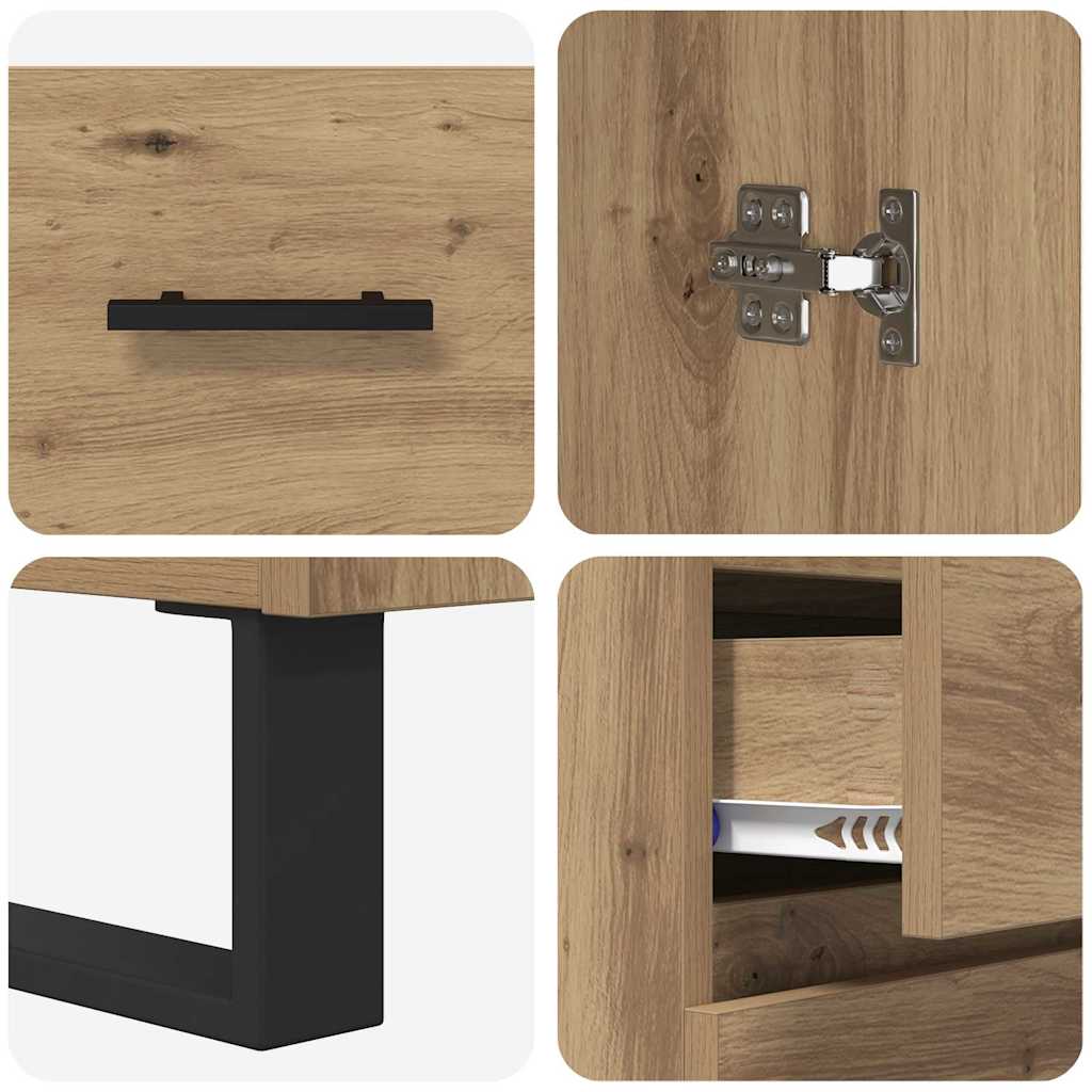 Highboard med skuffe 2 pcs Artisan Egetræ 69,5 x 34 x 180 cm