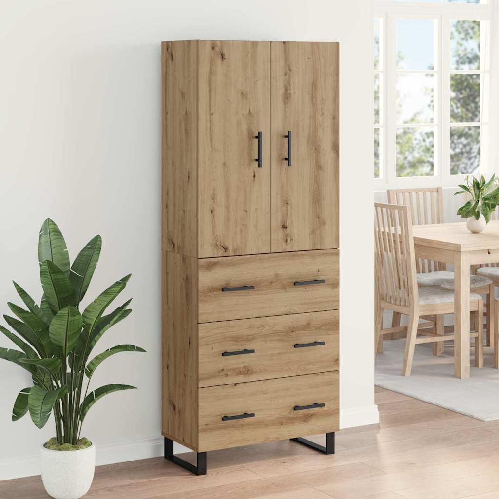 Highboard med skuffe 2 pcs Artisan Egetræ 69,5 x 34 x 180 cm