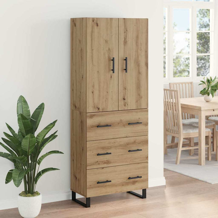 Highboard med skuffe 2 pcs Artisan Egetræ 69,5 x 34 x 180 cm