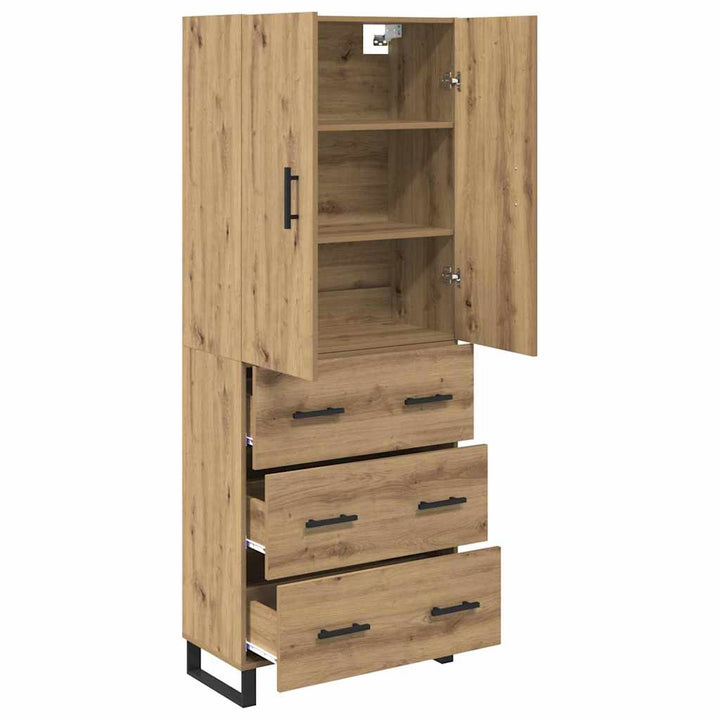Highboard med skuffe 2 pcs Artisan Egetræ 69,5 x 34 x 180 cm