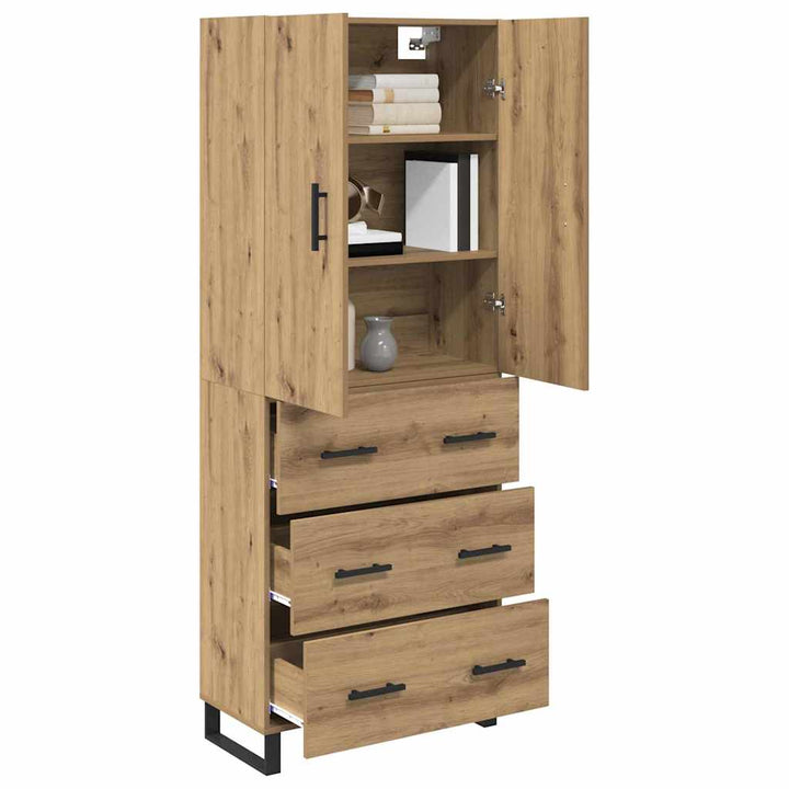 Highboard med skuffe 2 pcs Artisan Egetræ 69,5 x 34 x 180 cm