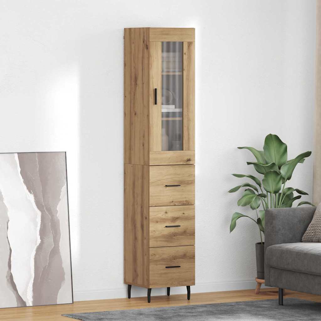 Highboard Artisan Egetræ 34,5 x 34 x 180 cm Konstrueret træ