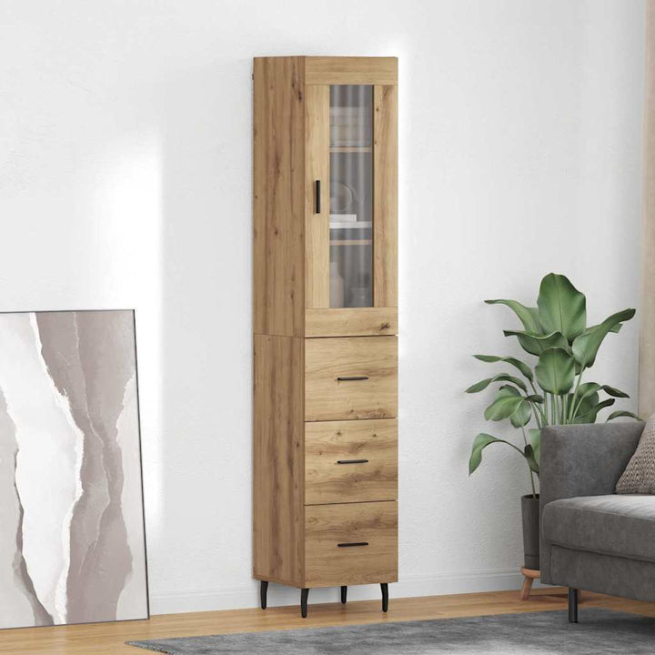 Highboard Artisan Egetræ 34,5 x 34 x 180 cm Konstrueret træ