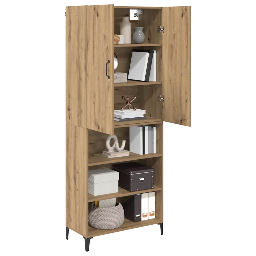 Highboard Artisan Egetræ 69,5 x 34 x 180 cm Konstrueret træ