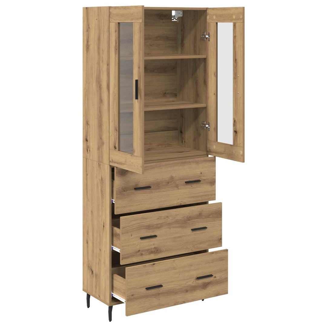 Highboard med skuffe 2 pcs Artisan Egetræ Konstrueret træ