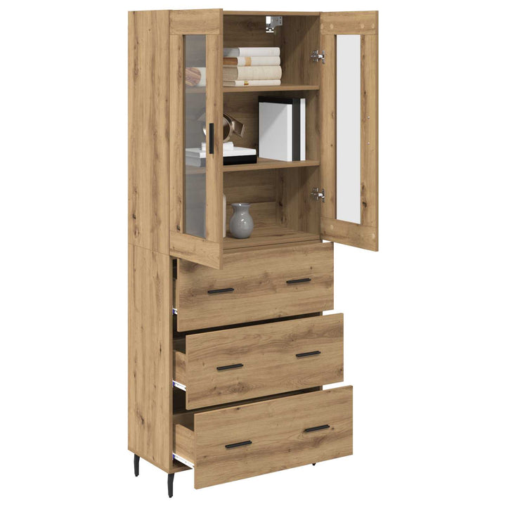 Highboard med skuffe 2 pcs Artisan Egetræ Konstrueret træ