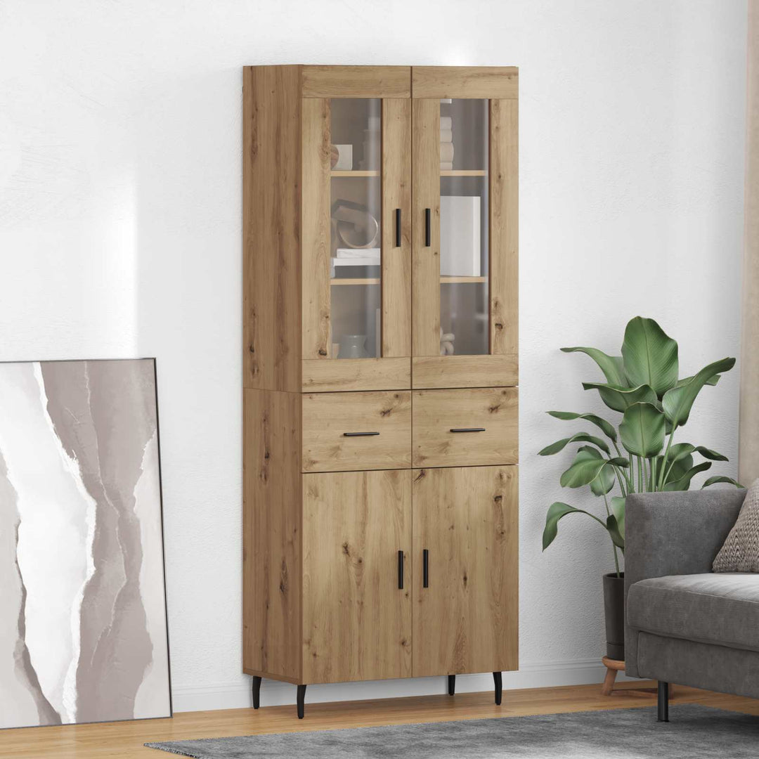 Highboard med skuffe 2 pcs Artisan Egetræ Konstrueret træ