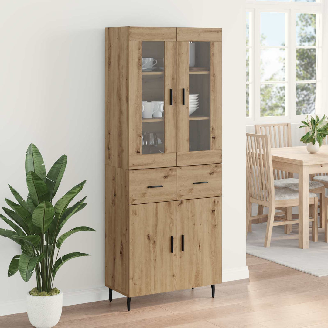 Highboard med skuffe 2 pcs Artisan Egetræ Konstrueret træ