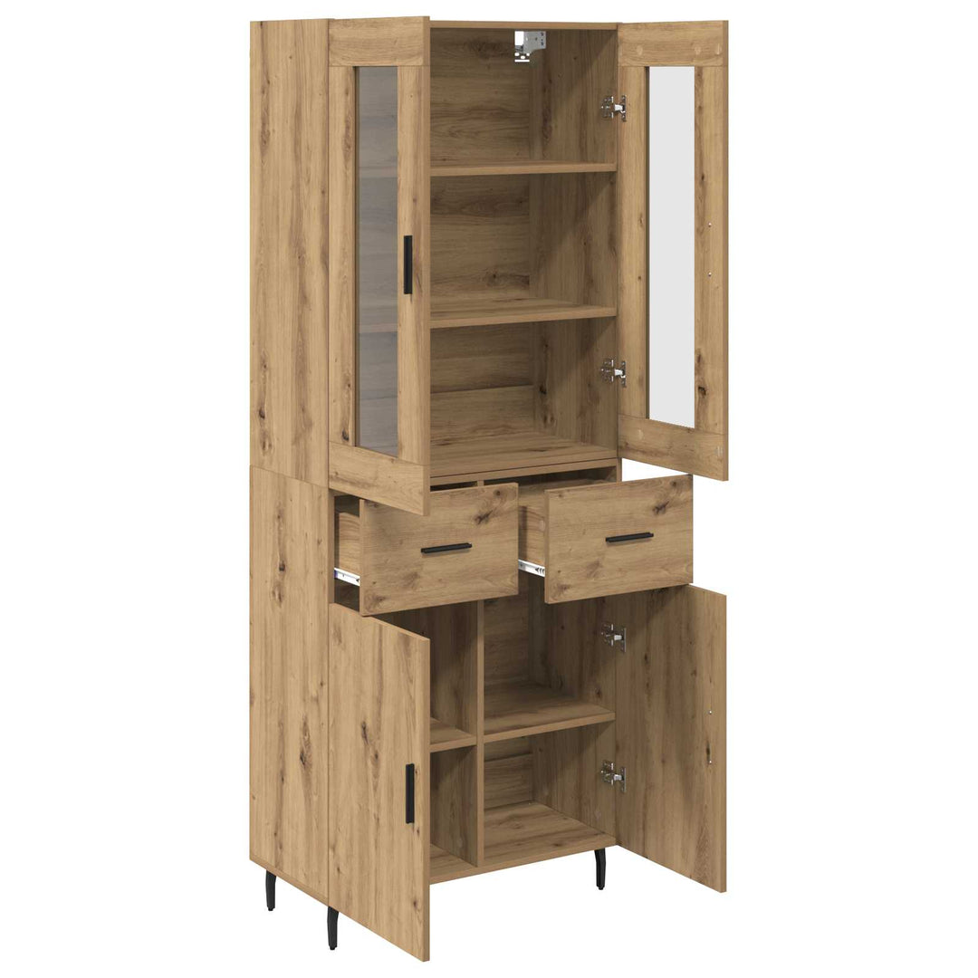 Highboard med skuffe 2 pcs Artisan Egetræ Konstrueret træ