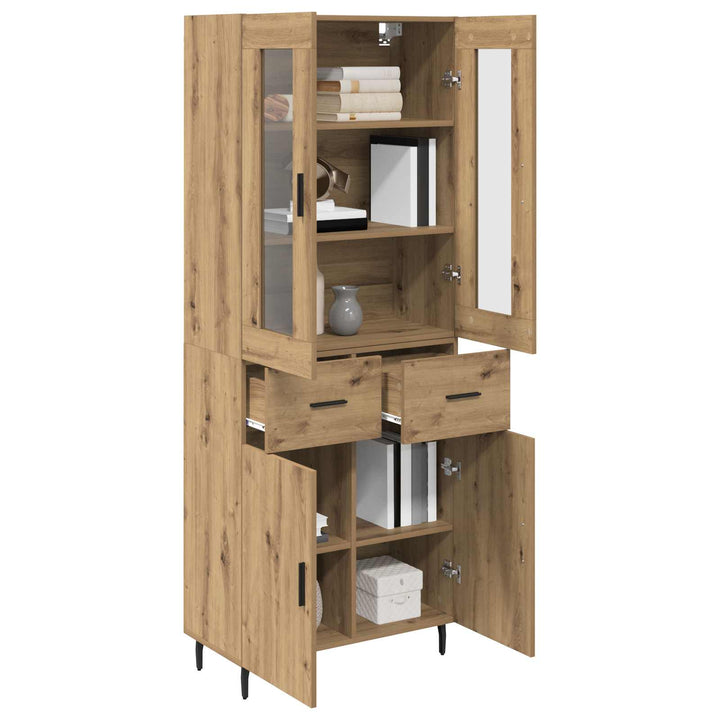 Highboard med skuffe 2 pcs Artisan Egetræ Konstrueret træ