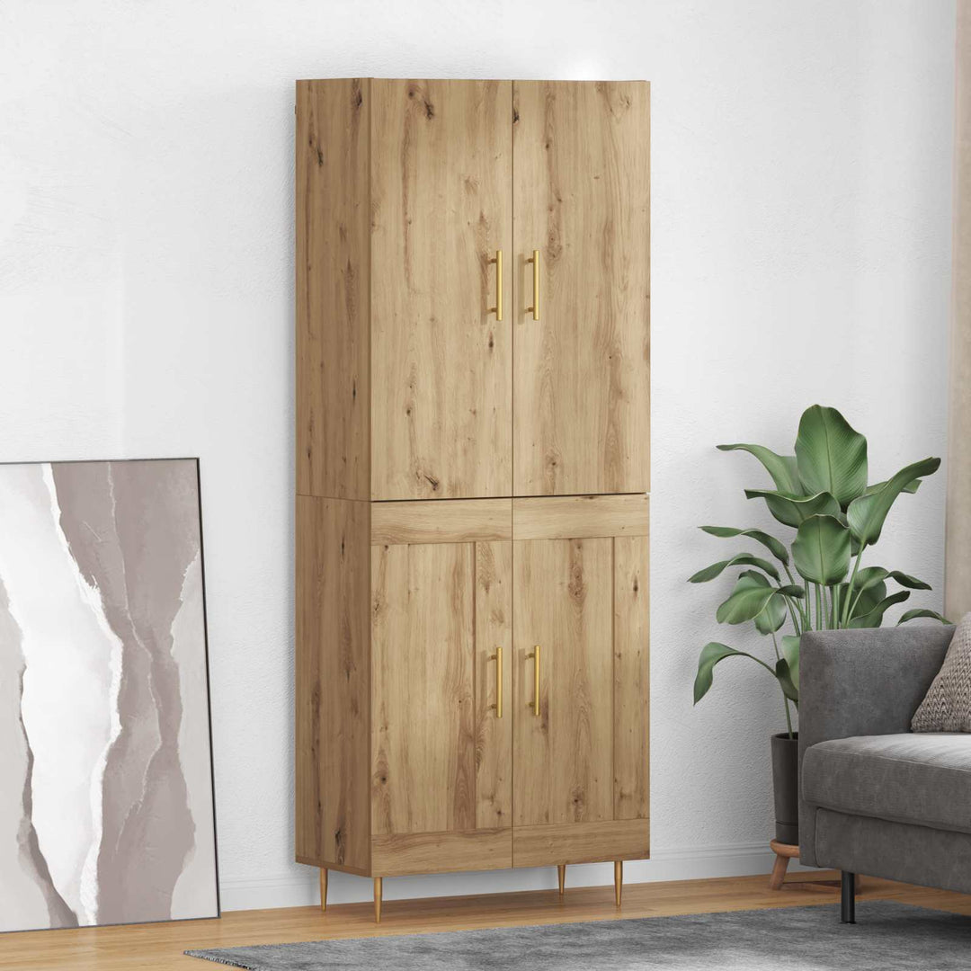 Highboard Artisan Egetræ 69,5 x 34 x 180 cm Konstrueret træ