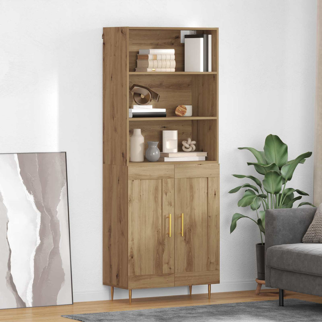Highboard Artisan Egetræ 69,5 x 34 x 180 cm Konstrueret træ