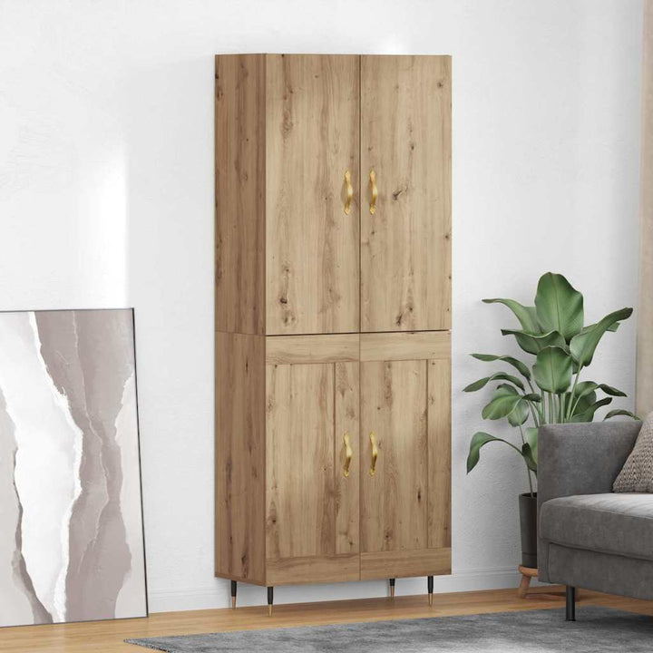Highboard Artisan Egetræ 69,5 x 34 x 180 cm Konstrueret træ