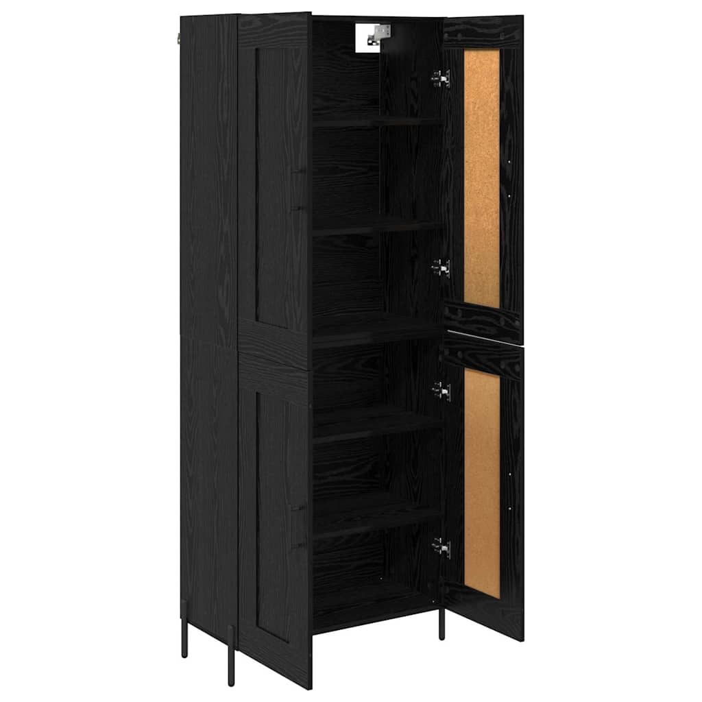 Highboard 2 pcs Sort eg Konstrueret træ
