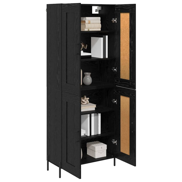 Highboard 2 pcs Sort eg Konstrueret træ