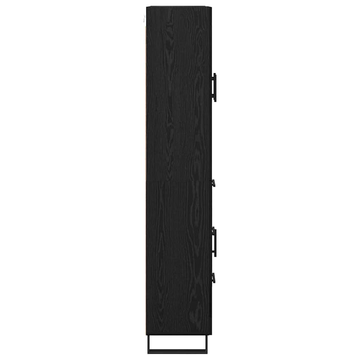 Highboard med skuffe Sort eg 69,5 x 34 x 180 cm Konstrueret træ