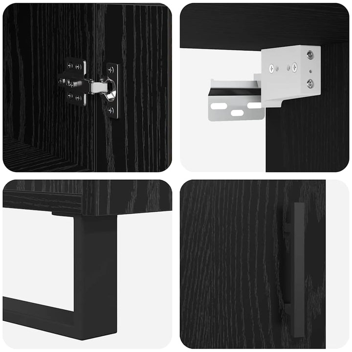 Highboard Sort eg 34,5 x 34 x 180 cm Konstrueret træ