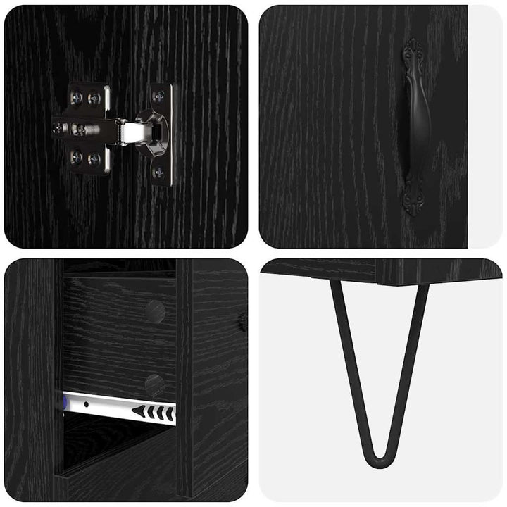 Highboard Sort eg 69,5 x 34 x 180 cm Konstrueret træ