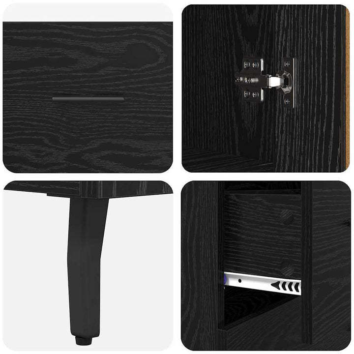 Highboard 2 stk. Sort eg 69,5 x 34 x 180 cm Konstrueret træ
