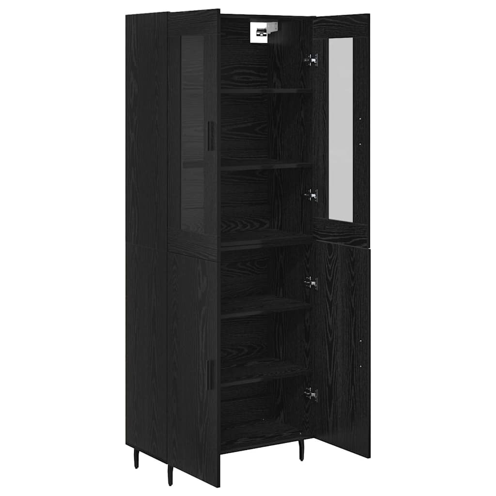 Highboard 2 pcs Sort eg Konstrueret træ