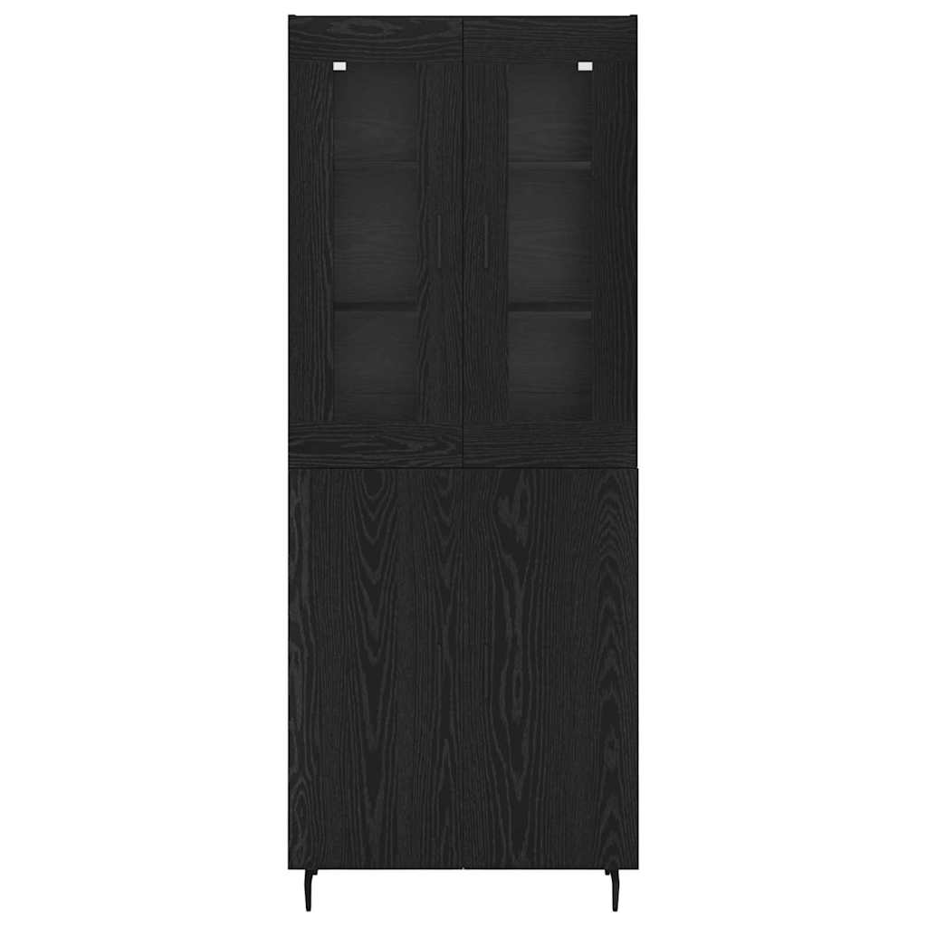 Highboard 2 pcs Sort eg Konstrueret træ