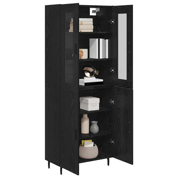 Highboard 2 pcs Sort eg Konstrueret træ