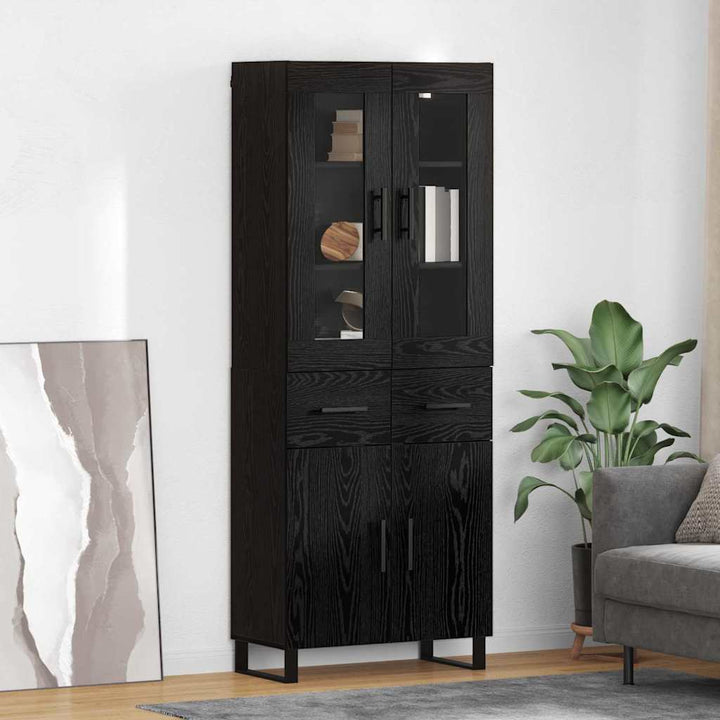 Highboard 2 stk. Sort eg 69,5 x 34 x 180 cm Konstrueret træ