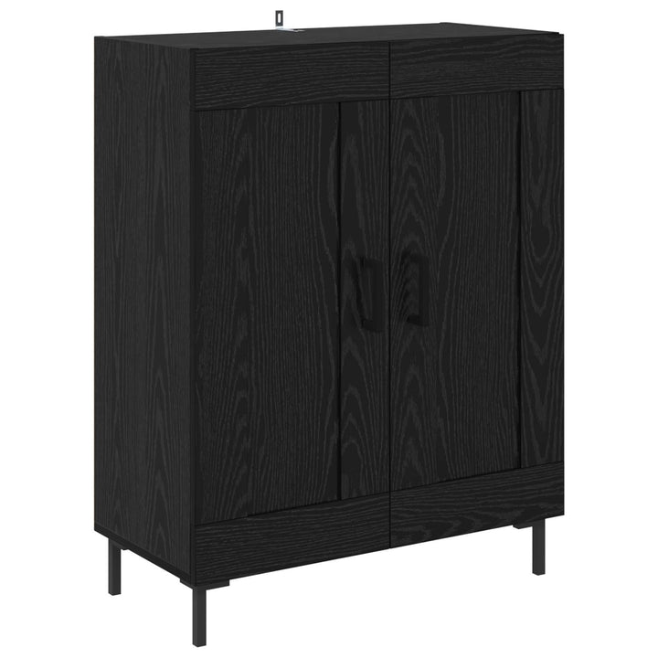 Highboard med skuffe Sort eg 69,5 x 34 x 180 cm Konstrueret træ