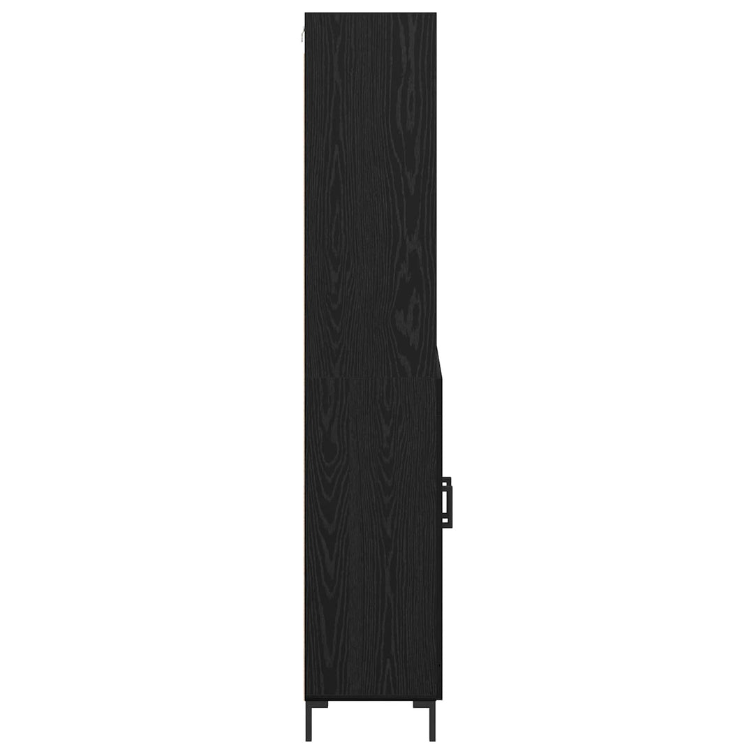 Highboard med skuffe Sort eg 69,5 x 34 x 180 cm Konstrueret træ