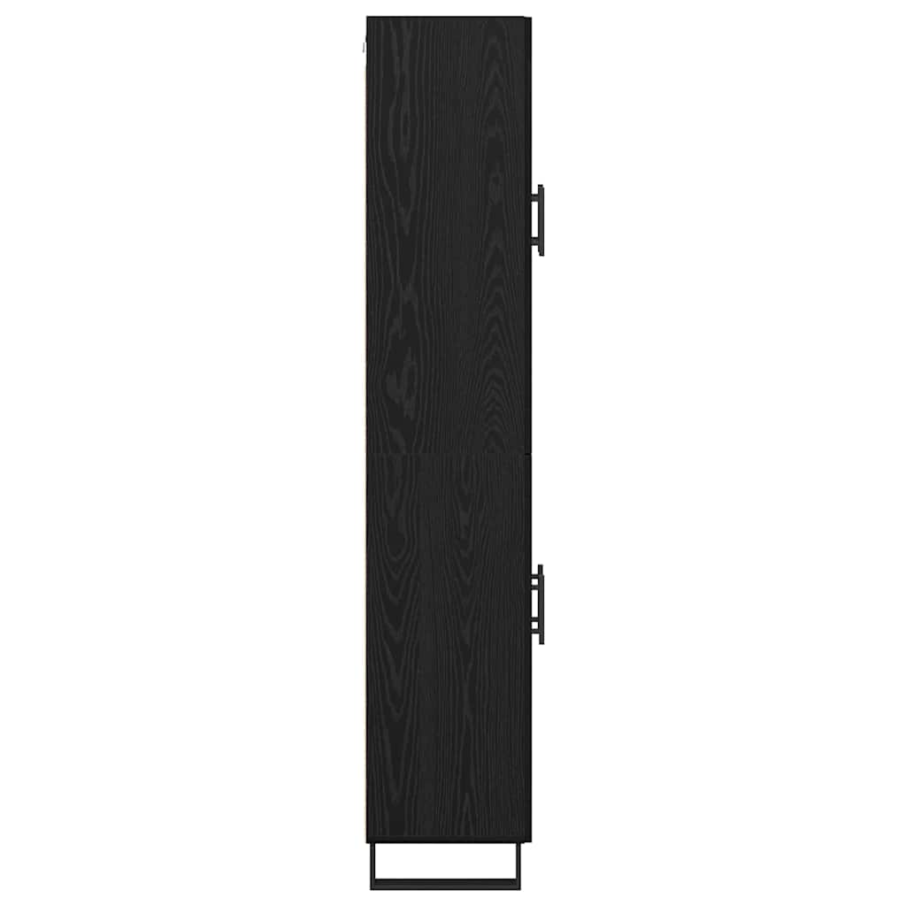 Highboard 2 pcs Sort eg Ingeniørtræ og glas