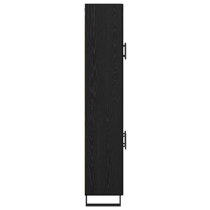 Highboard 2 pcs Sort eg Ingeniørtræ og glas