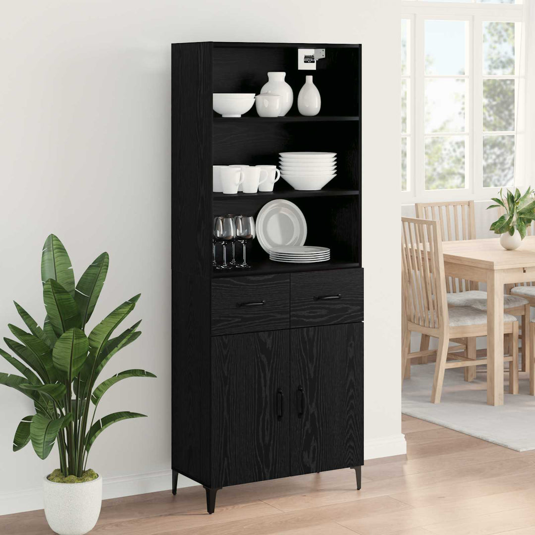 Highboard Sort eg 69,5 x 34 x 180 cm Konstrueret træ