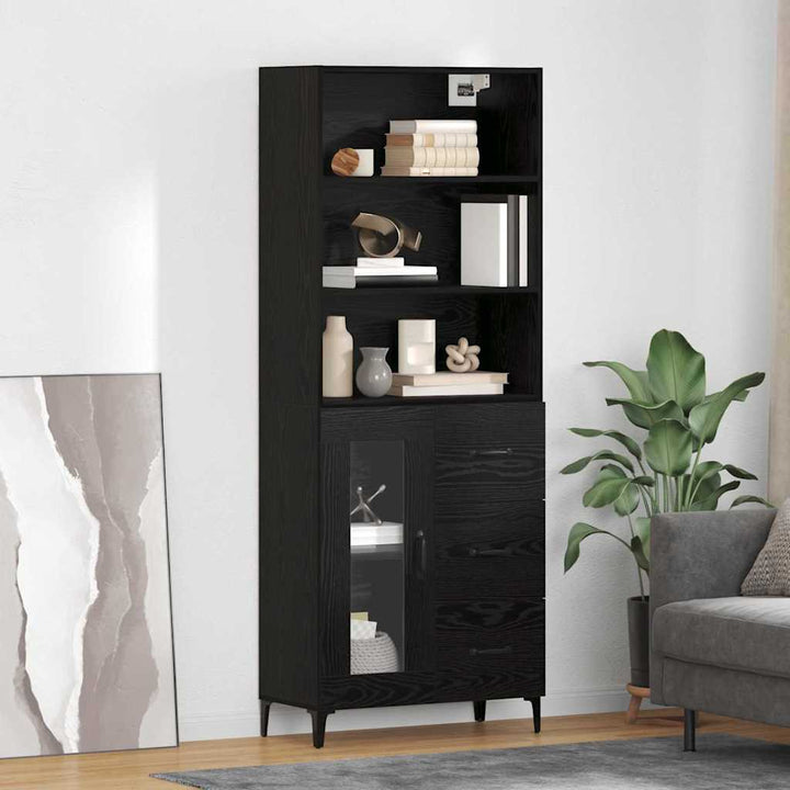 Highboard Sort eg 69,5 x 34 x 180 cm Konstrueret træ