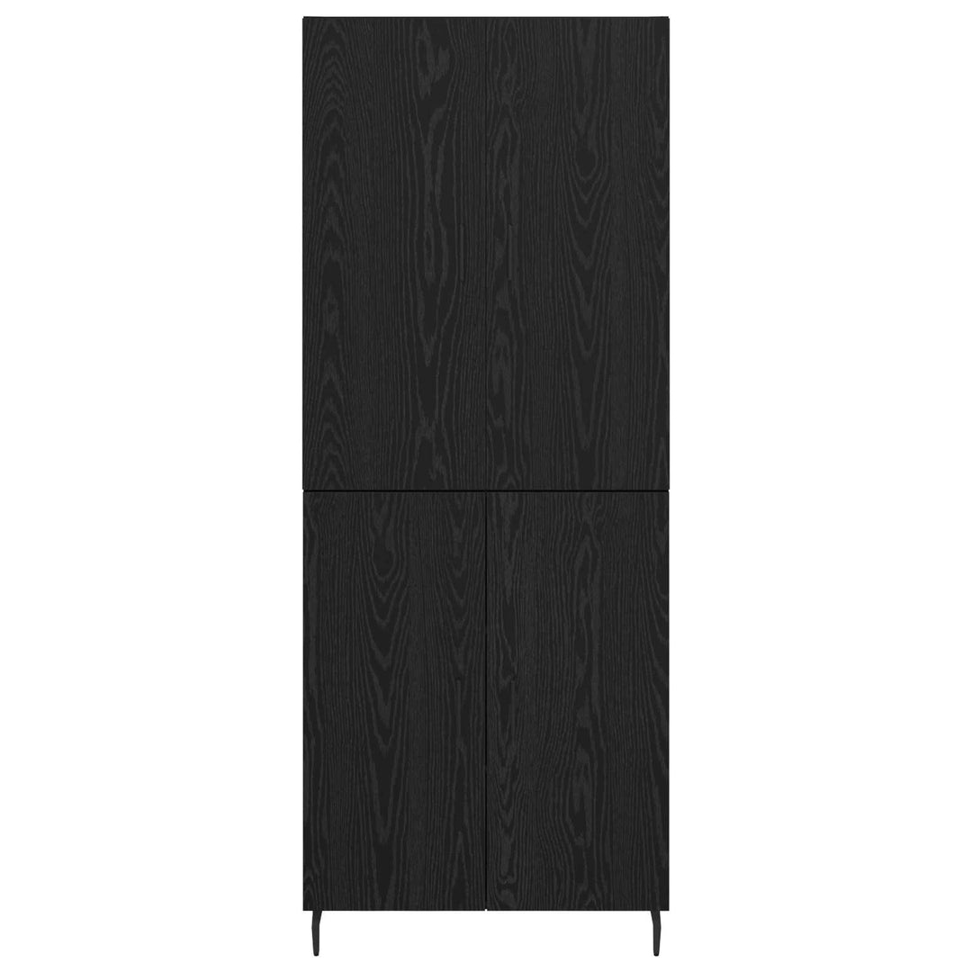 Highboard 2 pcs Sort eg Ingeniørtræ og glas