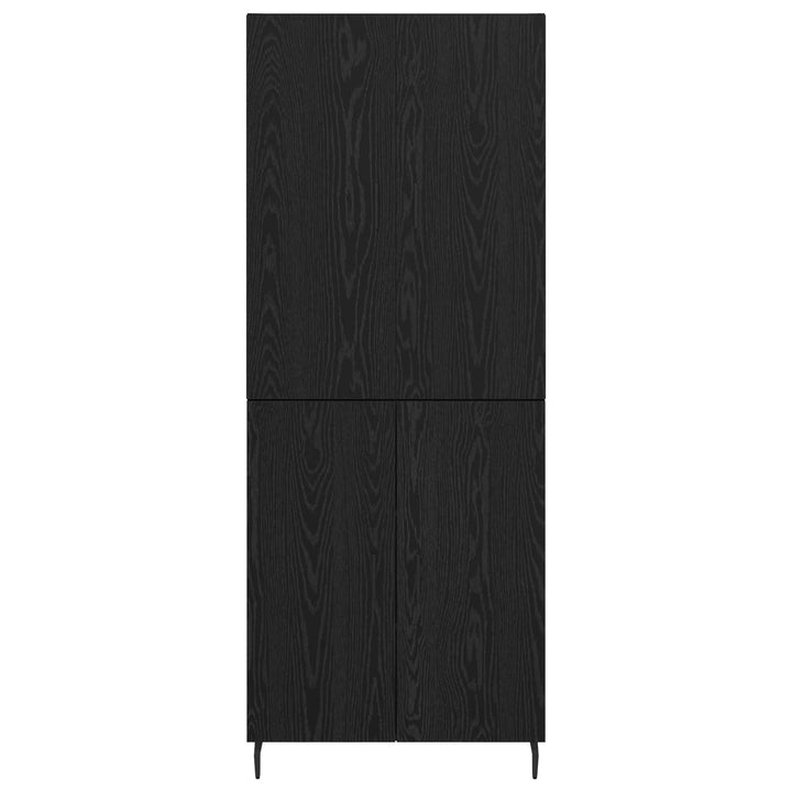 Highboard 2 pcs Sort eg Ingeniørtræ og glas