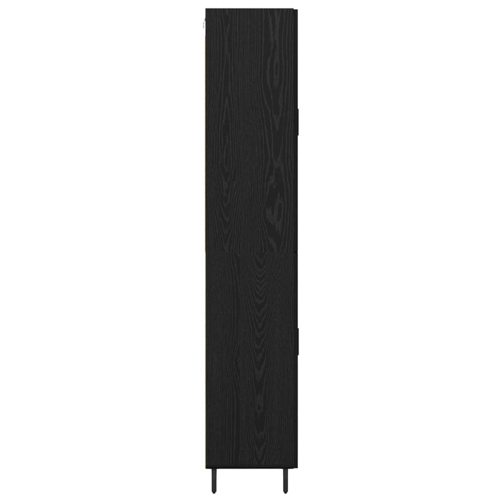 Highboard 2 pcs Sort eg Ingeniørtræ og glas