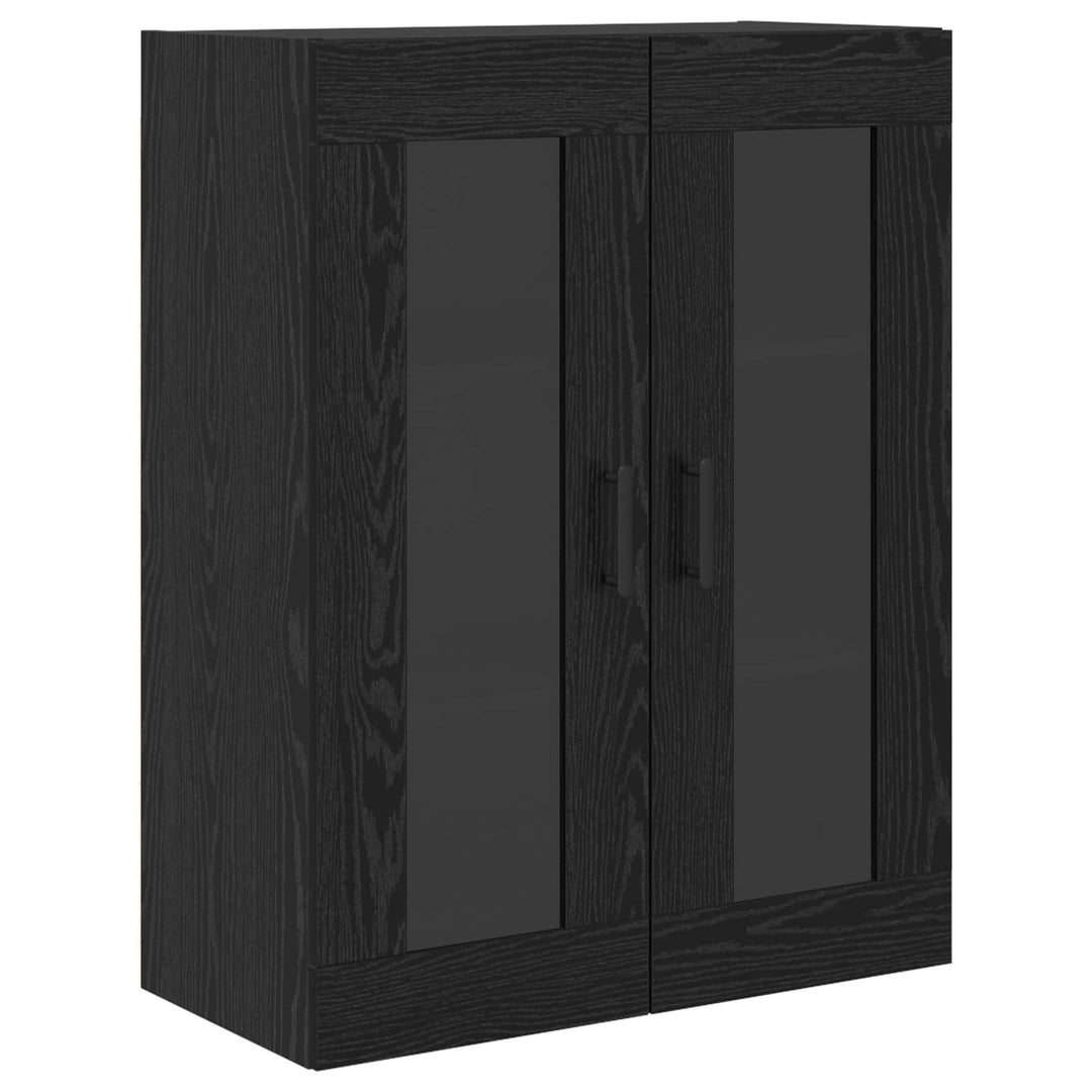 Highboard med skuffe Sort eg 69,5 x 34 x 180 cm Konstrueret træ