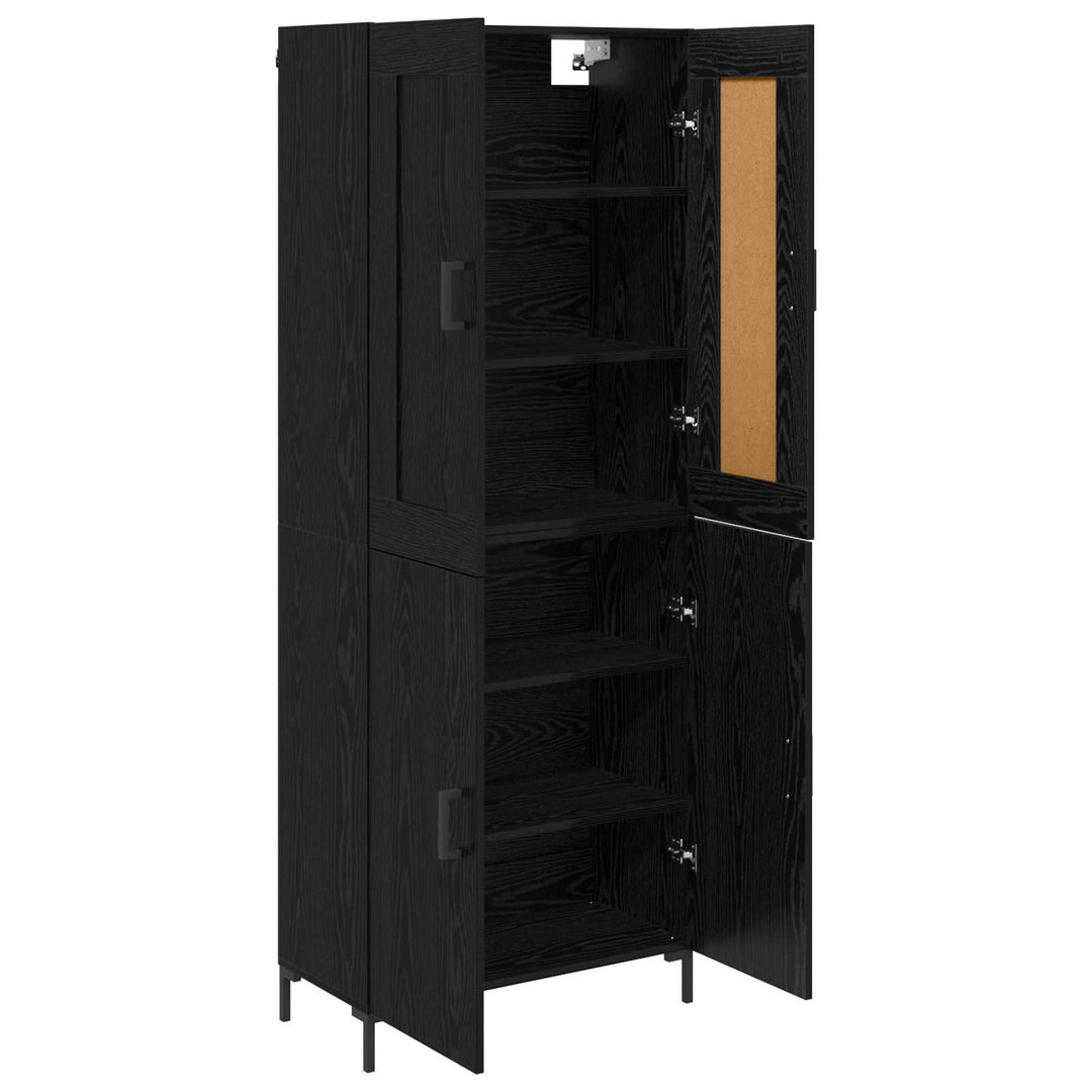 Highboard 2 pcs Sort eg Konstrueret træ