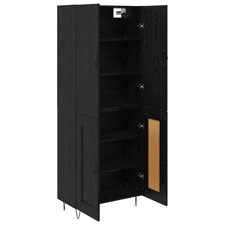 Highboard 2 pcs Sort eg Konstrueret træ og glas