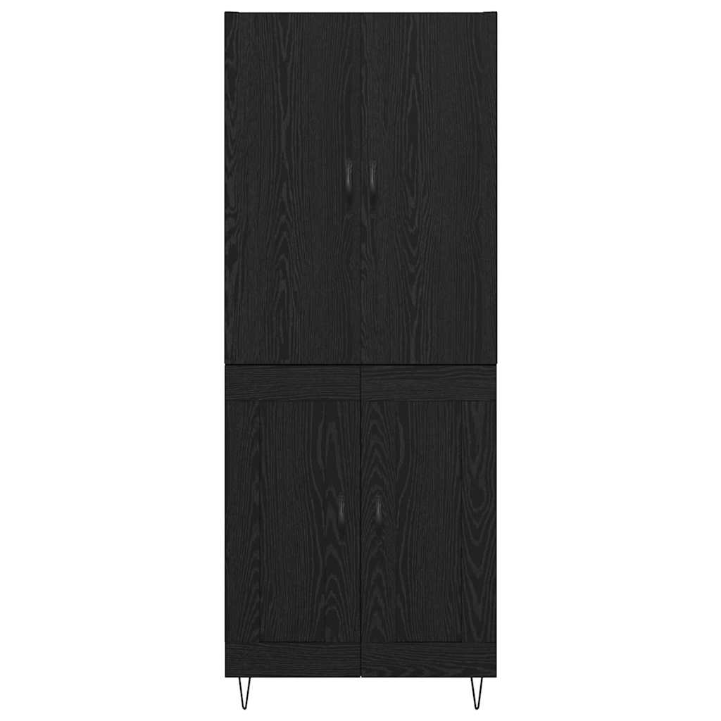 Highboard 2 pcs Sort eg Konstrueret træ og glas