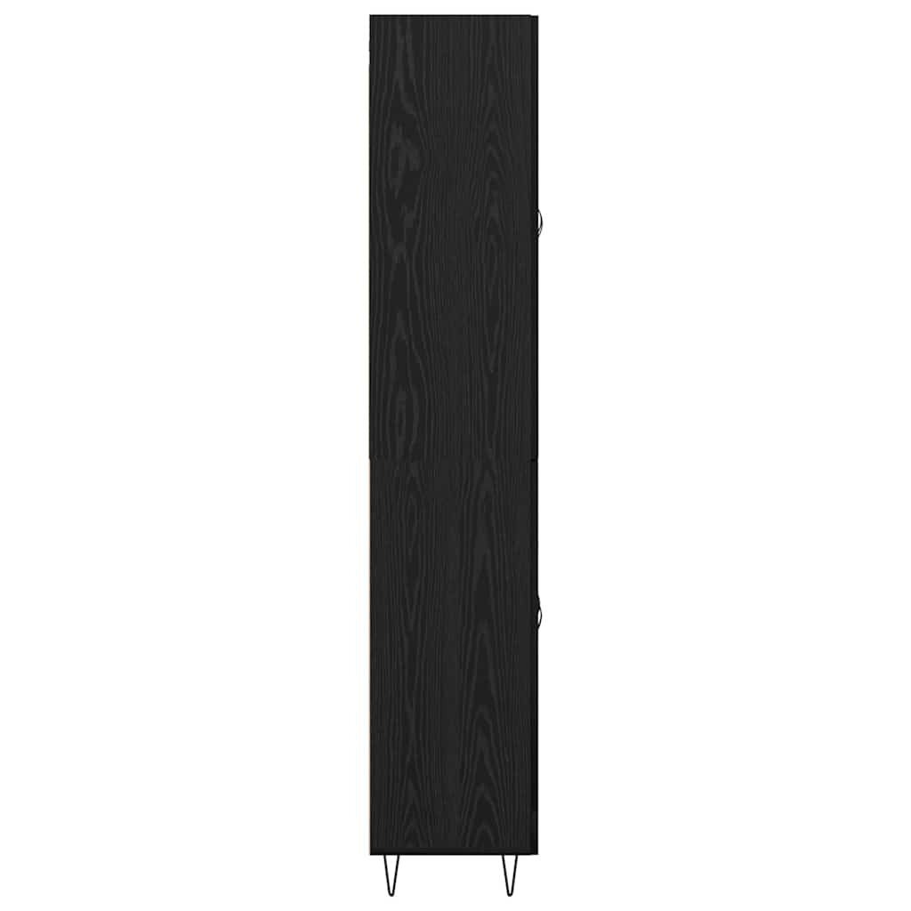 Highboard 2 pcs Sort eg Konstrueret træ og glas