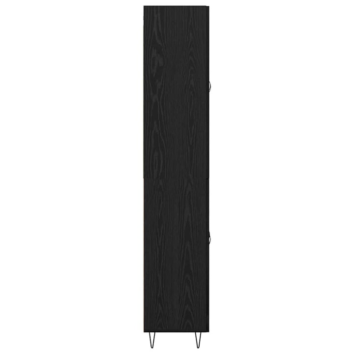 Highboard 2 pcs Sort eg Konstrueret træ og glas