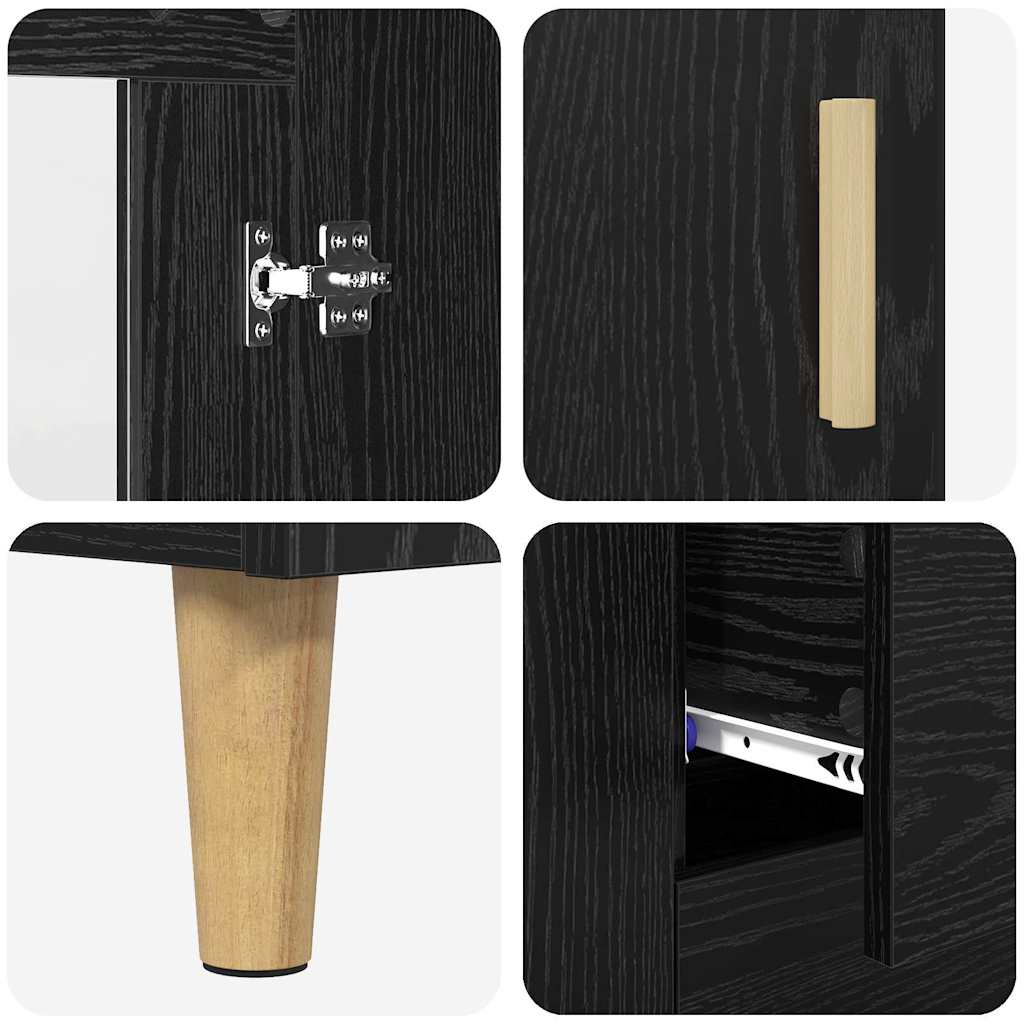 Highboard Sort eg 69,5 x 34 x 180 cm Konstrueret træ