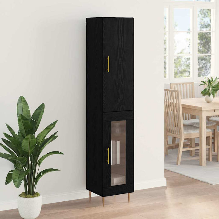 Highboard 2 pcs Sort eg Konstrueret træ