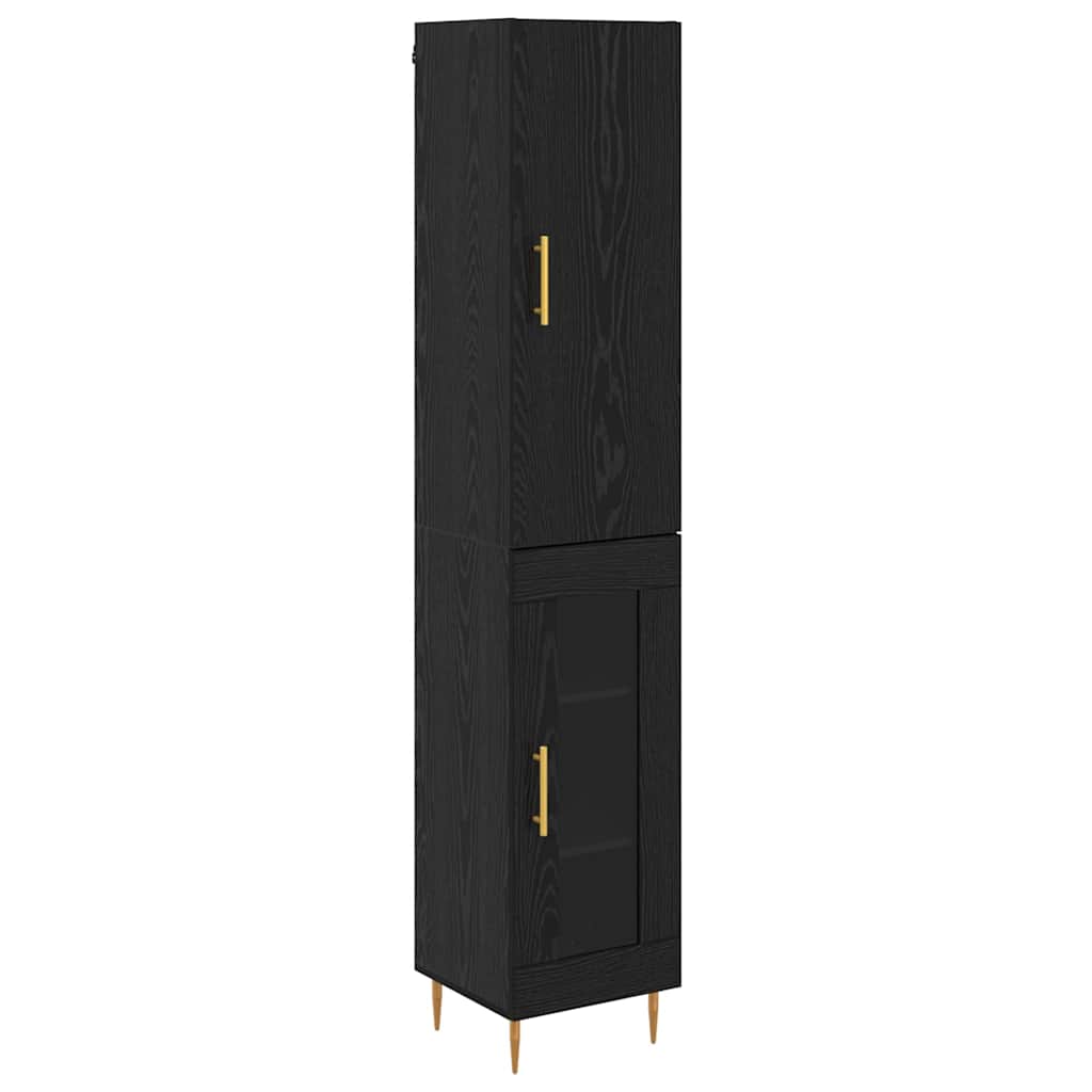 Highboard 2 pcs Sort eg Konstrueret træ