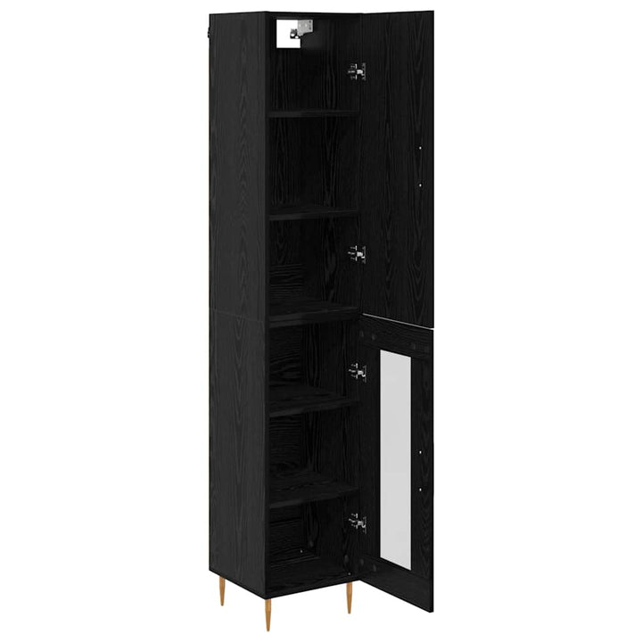 Highboard 2 pcs Sort eg Konstrueret træ