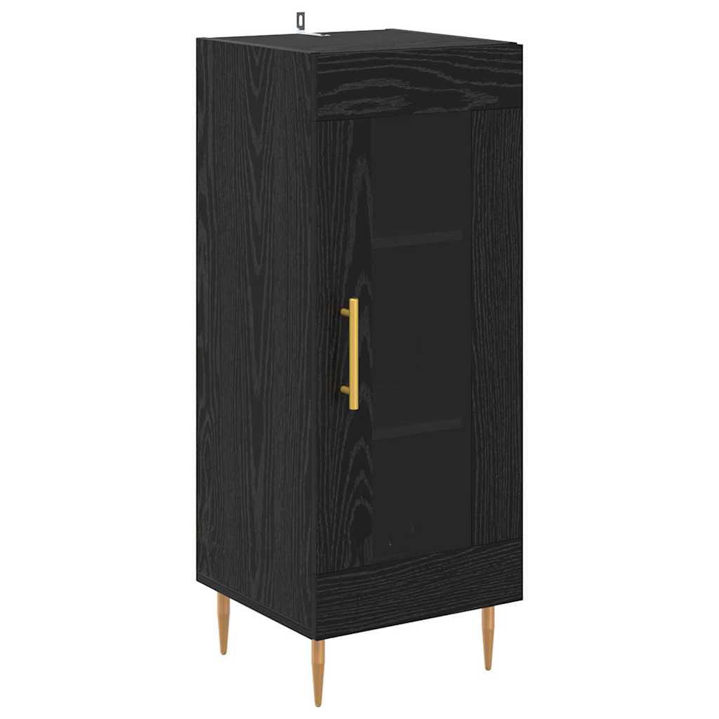 Highboard 2 pcs Sort eg Konstrueret træ